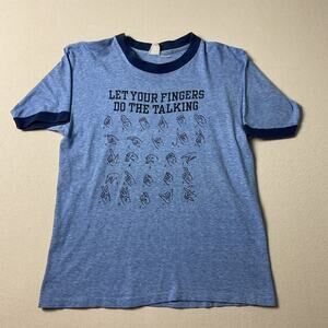 ASL Let Your Fingers Do The Talking Blue Adult Short Sleeve TShirt